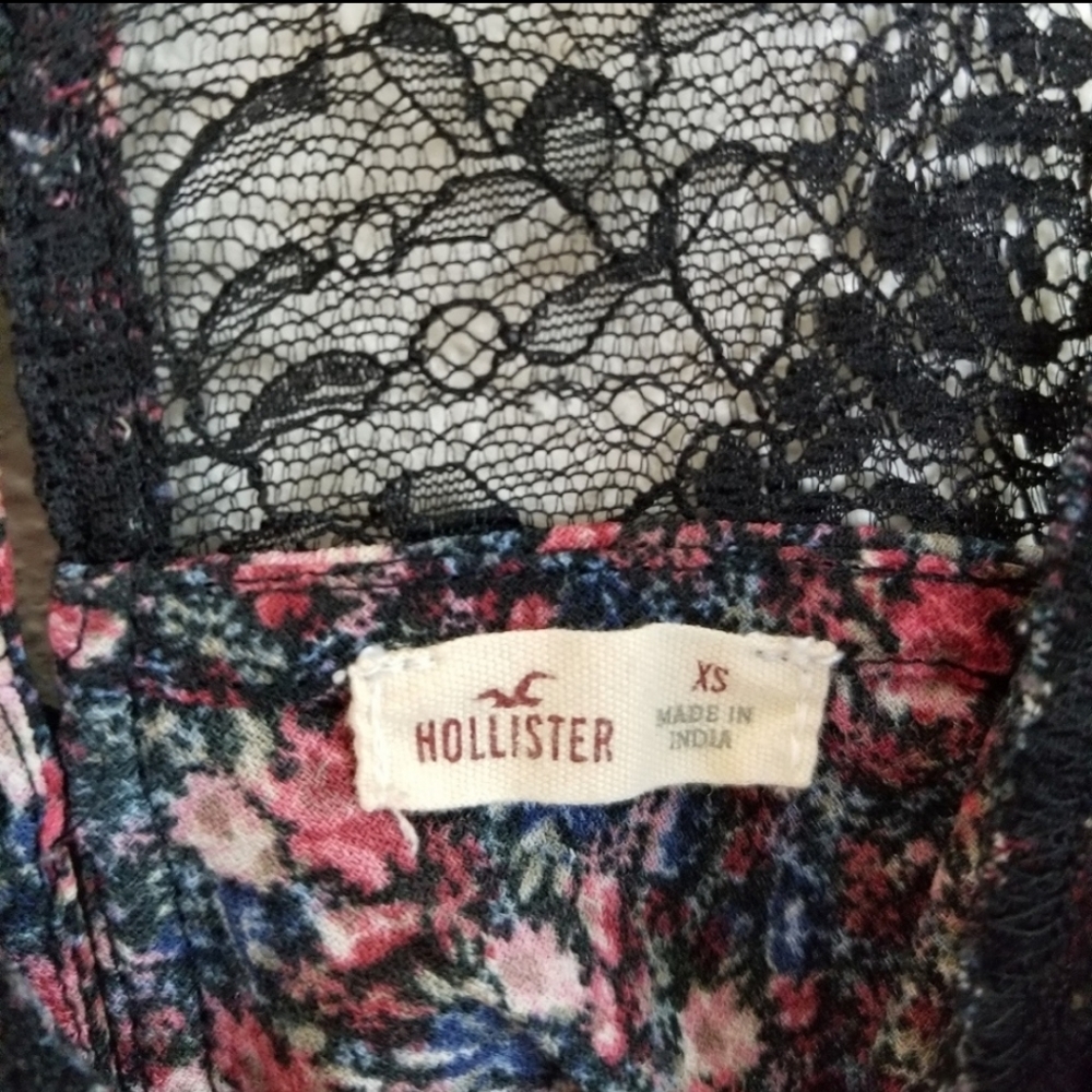 Hollister| floral print slip dress w lace detail - Picture 3 of 6